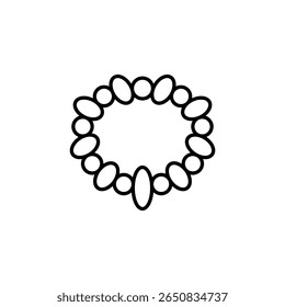 Ilustração Minimalista De Um Colar De Contas Em Um Fundo Transparente