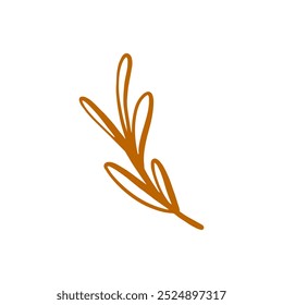 A minimalist illustration of a beautifully crafted rosemary sprig, perfect for culinary or botanical themes