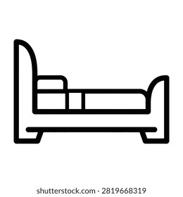 Minimalist illustration of a bed with a headboard and pillows