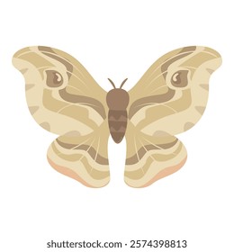 Minimalist illustration of a beige moth spreading its wings