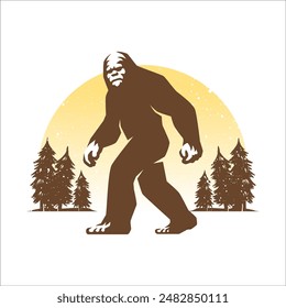 MINIMALIST ILLUSTRATION OF BIGFOOT SASQUATCH