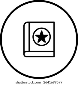 A minimalist illustration of a book with a star symbol for learning or reading