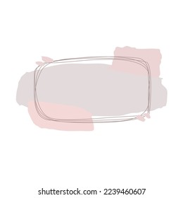 Ilustración minimalista de un borde o marco con un color suave y un fondo blanco. Perfecto para invitaciones, tarjetas, logotipos, decoraciones, etc.