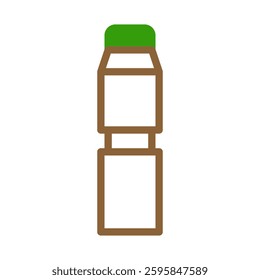 Minimalist Illustration of Bottle with Green Cap