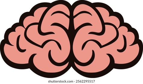 Minimalist illustration of a brain. Indication of genius, brilliant, great idea, great achievement