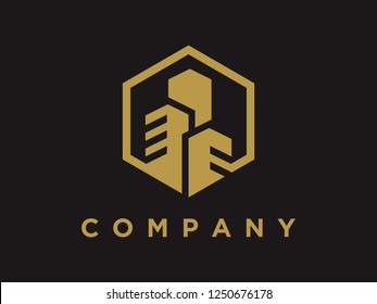 minimalist illustration building logo