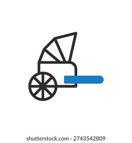 Minimalist illustration of a cannon. Vector icon of an old-fashioned weapon on a white background.