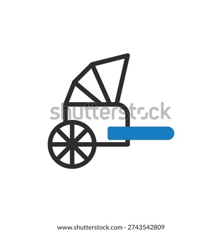 Minimalist illustration of a cannon. Vector icon of an old-fashioned weapon on a white background.