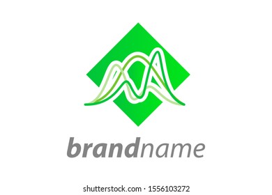 Minimalist illustration chart logo in green color.