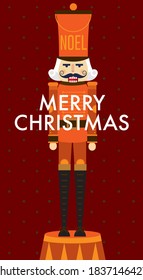 minimalist illustration of christmas nutcracker 