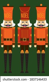 minimalist illustration of christmas nutcracker 