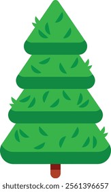 Minimalist illustration of a Christmas tree with triangular layers, symbolizing holiday spirit and festive decorations in a simple, modern style