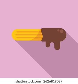 Minimalist illustration of a churro dipping in a hot chocolate cup, perfect for projects related to food and beverages