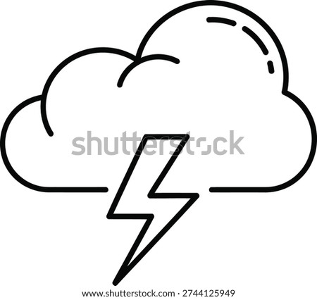 A minimalist illustration of a cloud with a lightning bolt, symbolizing a thunderstorm or severe weather