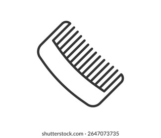 Ilustração minimalista de um pente. Representa beleza, higiene e autocuidado. Ideal para sites, aplicativos e materiais de impressão relacionados a penteados, cosméticos e bem-estar.