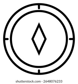 Minimalist Illustration of Compass for Traveling