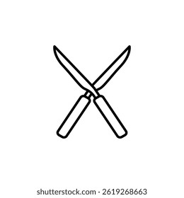 Minimalist illustration of crossed knives symbolizing culinary arts