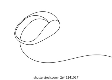 A minimalist illustration depicting a computer mouse drawn with a single continuous line. The design is simple yet elegant.