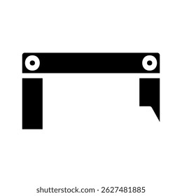 Minimalist illustration depicting a mechanical tool with distinct geometric features