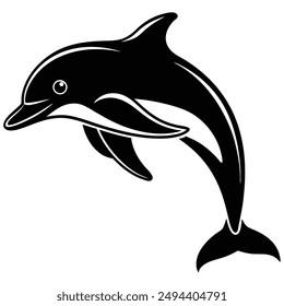 Minimalistische Illustration eines Delfins in einfachem Design
