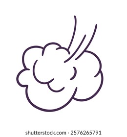 A minimalist illustration of a dynamic cloud burst, perfect for digital media and graphic design projects
