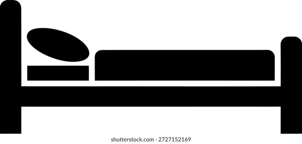 Una ilustración minimalista de una cama vacía con una sola almohada.