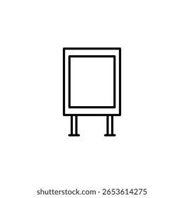 Ilustración Minimalista De Una Cartelera Publicitaria Rectangular Vacía
