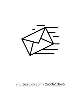 Minimalist Illustration Of An Envelope With Sending Speed Lines Design
