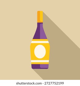 Ilustración minimalista con una botella proyectando una larga sombra sobre un fondo sólido