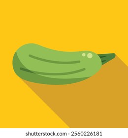 Minimalist illustration featuring a green zucchini squash, promoting healthy eating and vegetarian recipes