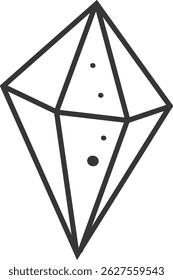 Minimalist illustration featuring hand drawn diamond shape with simple black lines and dots, creating a clean, modern aesthetic on a white background