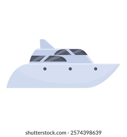 Minimalist illustration featuring a luxurious yacht sailing on calm water, evoking feelings of freedom and adventure