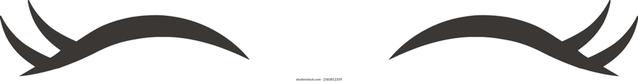 Minimalist illustration featuring a pair of eyebrows with sharp, pointed wings, conveying a sense of surprise, curiosity, or heightened awareness