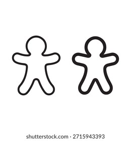 Una ilustración minimalista con dos perfiles de persona de pan de jengibre sobre un fondo blanco liso.