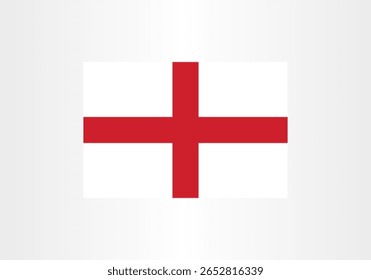 A minimalist illustration of the flag of England, featuring a red cross on a white background. It symbolizes English identity, patriotism, and national pride.