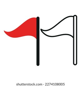 minimalist illustration of a flag, flag icon.