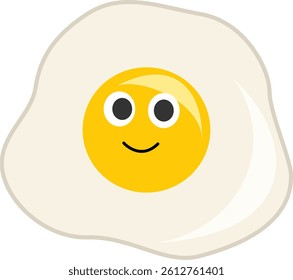 Minimalist Illustration of Fried Egg