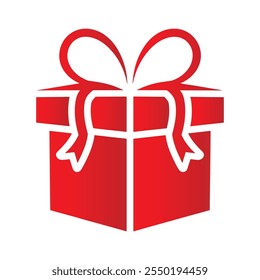 Ilustración minimalista de un Vector de caja de regalo