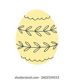 Minimalist illustration of gold Easter egg. For festive, spring and celebration designs.
