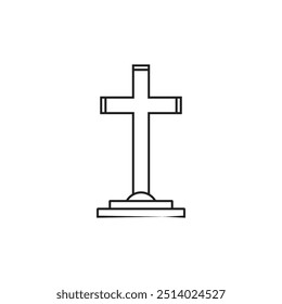 Minimalist illustration of a gravestone, symbolizing death, mourning, and remembrance