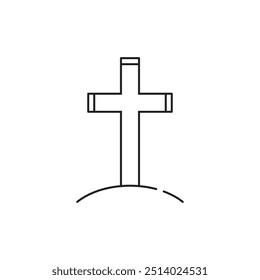 Minimalist illustration of a gravestone, symbolizing death, mourning, and remembrance