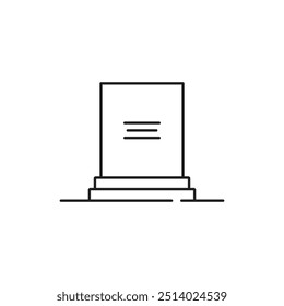 Minimalist illustration of a gravestone, symbolizing death, mourning, and remembrance