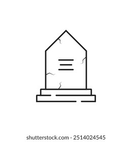 Minimalist illustration of a gravestone, symbolizing death, mourning, and remembrance