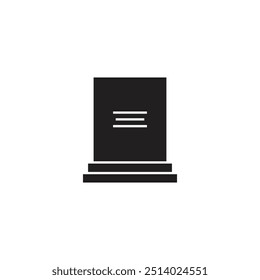 Minimalist illustration of a gravestone, symbolizing death, mourning, and remembrance