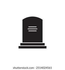 Minimalist illustration of a gravestone, symbolizing death, mourning, and remembrance