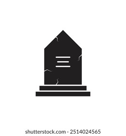 Minimalist illustration of a gravestone, symbolizing death, mourning, and remembrance