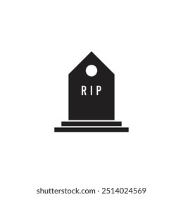 Minimalist illustration of a gravestone, symbolizing death, mourning, and remembrance