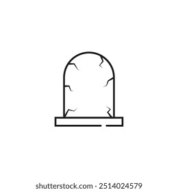 Minimalist illustration of a gravestone, symbolizing death, mourning, and remembrance