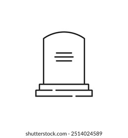 Minimalist illustration of a gravestone, symbolizing death, mourning, and remembrance