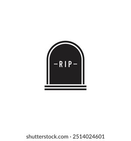 Minimalist illustration of a gravestone, symbolizing death, mourning, and remembrance